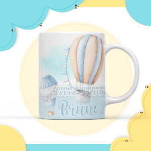 arte digital caneca menino balao de ar em aquarela png