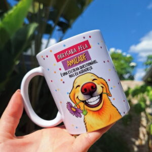 arte digital caneca obrigada pela amizade para sublimacao