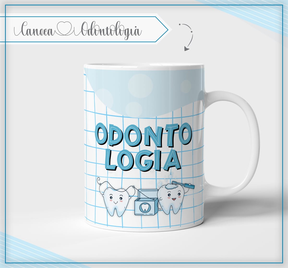 Arte Digital Caneca Odontologia Masculina para Sublimação 1 Arte Digital Caneca Odontologia Masculina para Sublimação