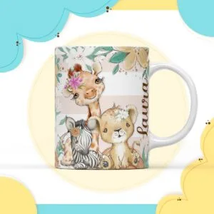 Arte Digital Caneca Safari Menina - Arquivo Digital 15 Arte Digital Caneca Safari Menina - Arquivo Digital