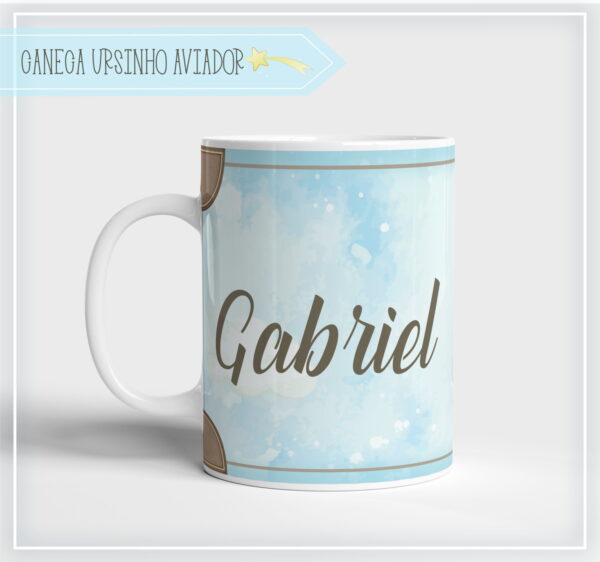 Arte Digital Caneca Ursinho Aviador Menino - Arquivo Digital