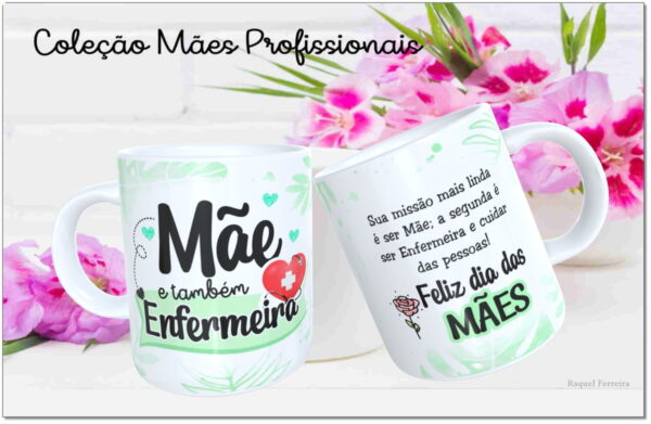 Arte Digital Canecas Mães Profissionais - Png e Corel