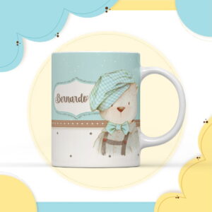 arte digital ursinho vintage para caneca png sublimacao