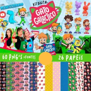 Arte Gato Galatico em PNG para Personalizados Digitais