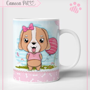 arte para caneca cachorrinha em png para sublimacao