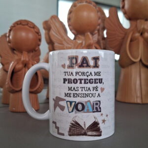 arte para caneca dia dos pais forca e fe sublimacao