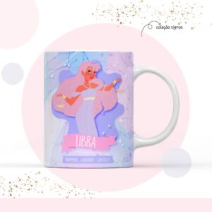 Arte para Sublimação Caneca Signo Libra - Arquivo Digital