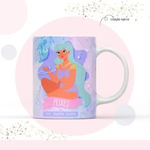 Arte para Sublimação Caneca Signo Peixes - Arquivo Digital