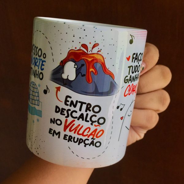 Arte Sublimação Caneca Por Você Eu Bebo O Mar De Canudinho