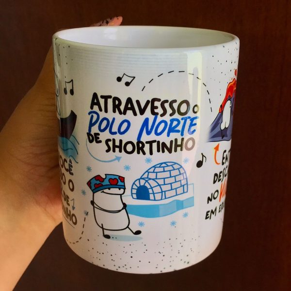 Arte Sublimação Caneca Por Você Eu Bebo O Mar De Canudinho