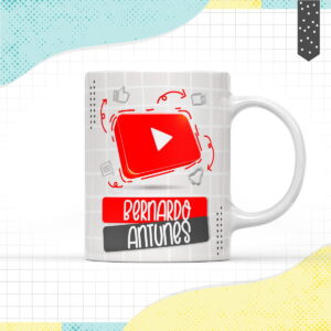 arte sublimacao caneca youtube em png