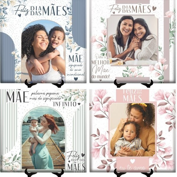 Artes Azulejo Dia Das Mães Frases Flores Editável Corel Cdr