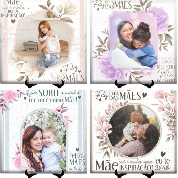 Artes Azulejo Dia Das Mães Frases Flores Editável Corel Cdr