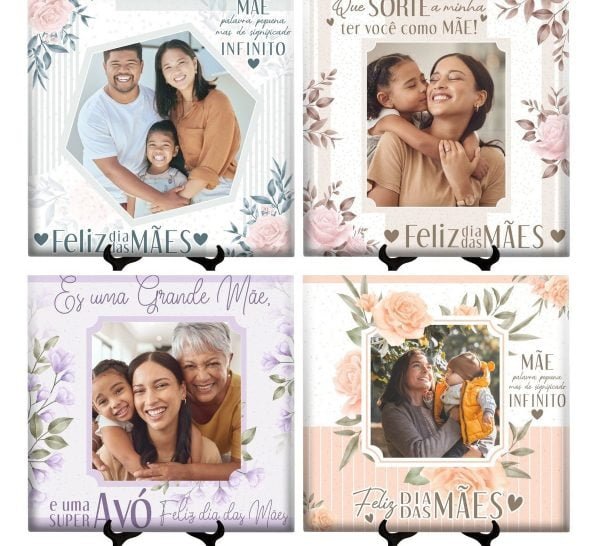 Artes Azulejo Dia Das Mães Frases Flores Editável Corel Cdr