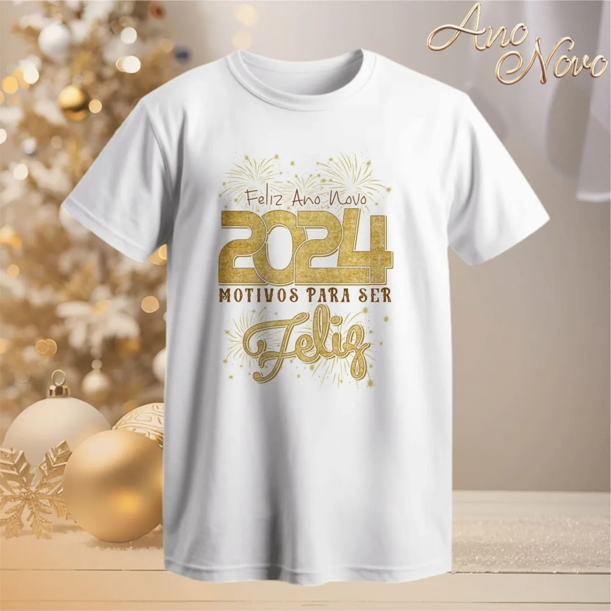 Artes Camisetas Ano Novo 2024 - Arquivo Digital