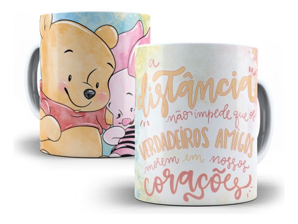 Artes Caneca + Almofada Amizade Ursinho Pooh E Amigos Corel
