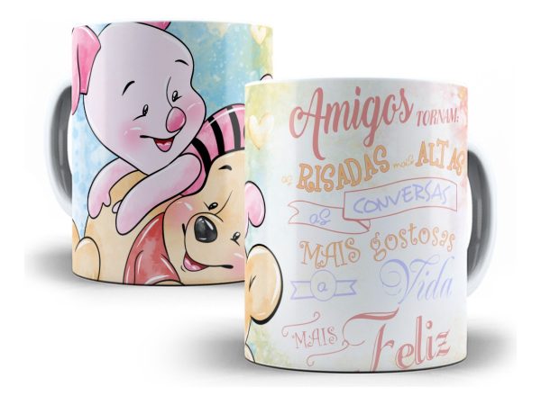 Artes Caneca + Almofada Amizade Ursinho Pooh E Amigos Corel