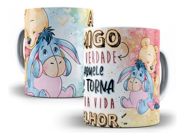 Artes Caneca + Almofada Amizade Ursinho Pooh E Amigos Corel