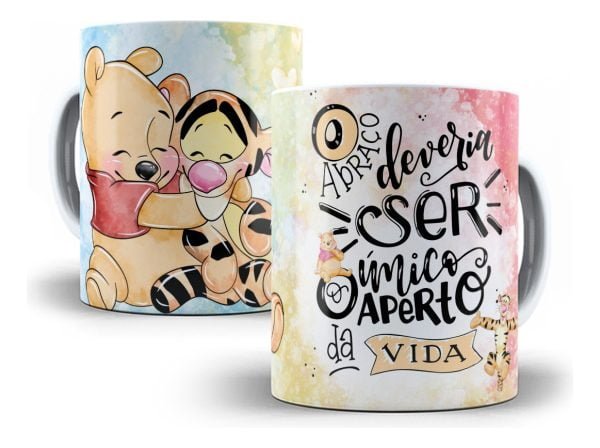 Artes Caneca + Almofada Amizade Ursinho Pooh E Amigos Corel
