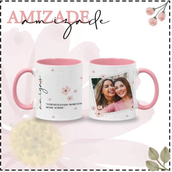 Artes Caneca Amizada Rosa Amigas Para Sempre