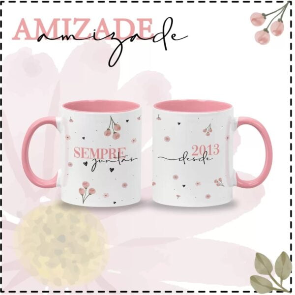 Artes Caneca Amizada Rosa Amigas Para Sempre