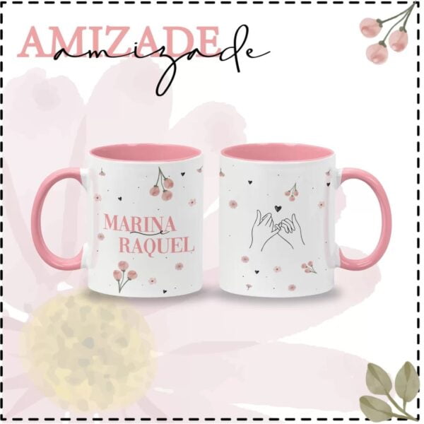 Artes Caneca Amizada Rosa Amigas Para Sempre