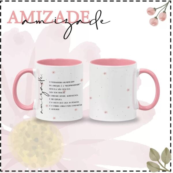 Artes Caneca Amizada Rosa Amigas Para Sempre