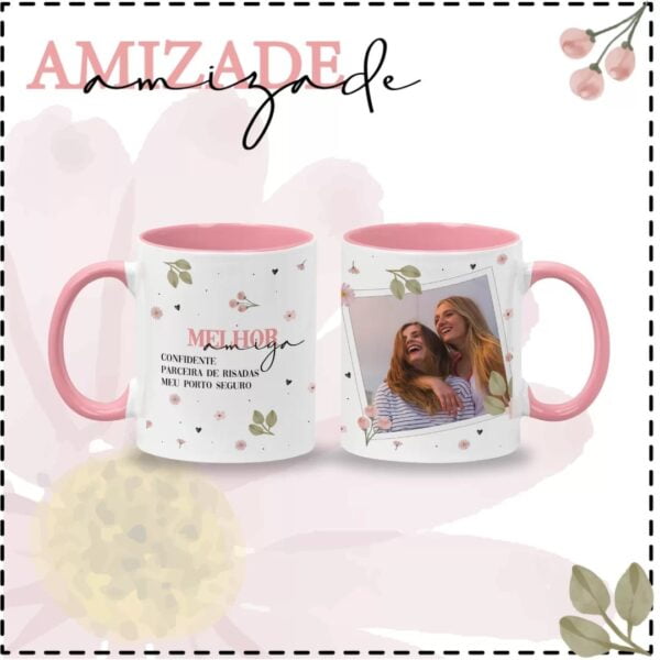Artes Caneca Amizada Rosa Amigas Para Sempre