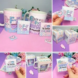 Artes Caneca Amizade Dia das Amigas Friend Sublimação Caneca