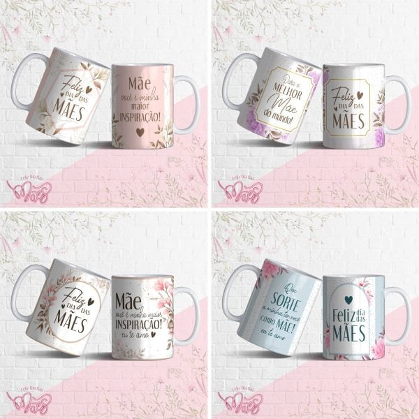 Artes Caneca Dia Das Mães Frases Flores Editável Corel Cdr