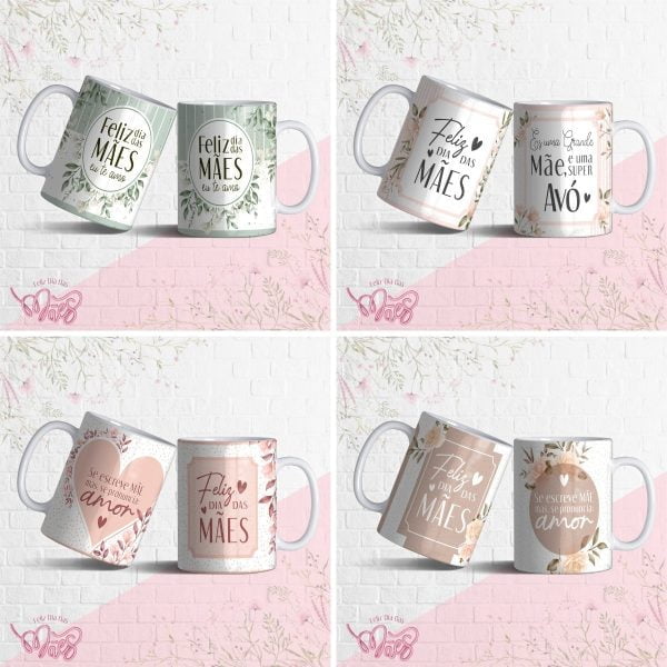 Artes Caneca Dia Das Mães Frases Flores Editável Corel Cdr