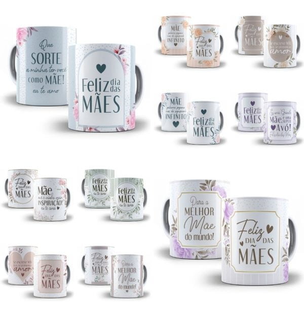 Artes Caneca Dia Das Mães Frases Flores Editável Corel Cdr