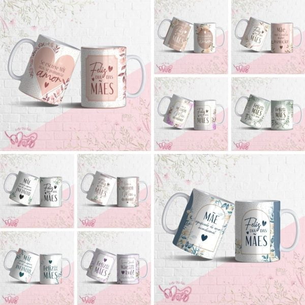 Artes Caneca Dia Das Mães Frases Flores Editável Corel Cdr