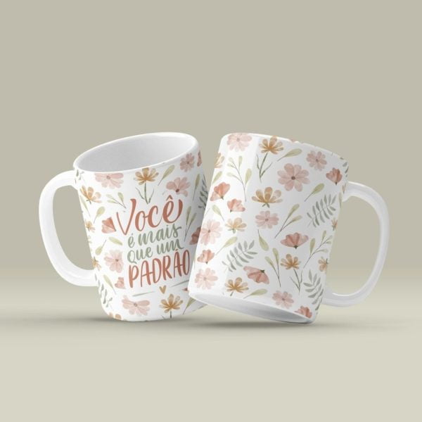Artes Caneca Dia Das Mulheres Floral + Capa A5 + Frases Png