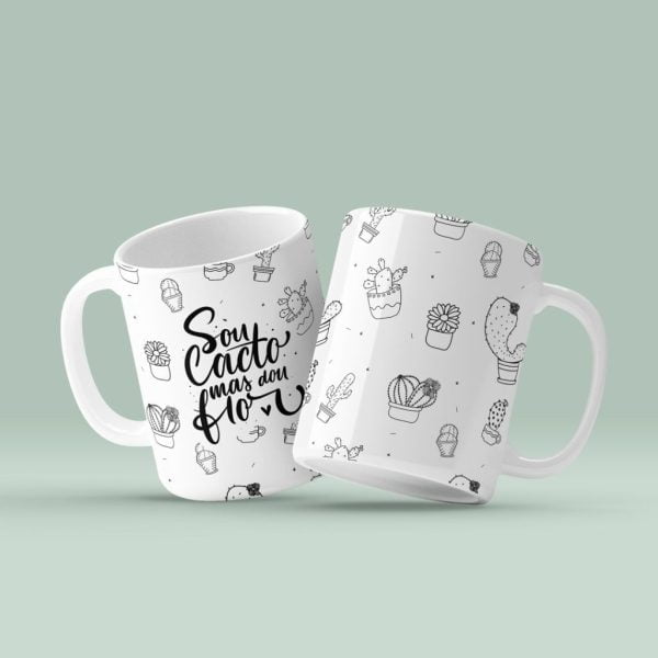 Artes Caneca Dia Das Mulheres Floral + Capa A5 + Frases Png