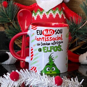 artes caneca grinch debochado com 6 frases para sublimar