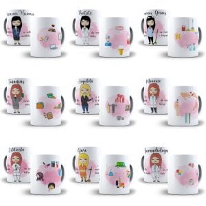 Artes Caneca Profissões Femininas Mulher Editavel Em Corel