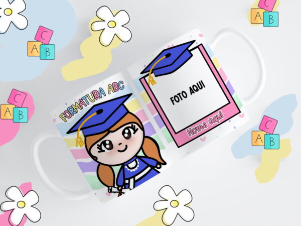 Artes Canecas Abc Menina - Arquivo Digital