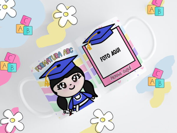 Artes Canecas Abc Menina - Arquivo Digital