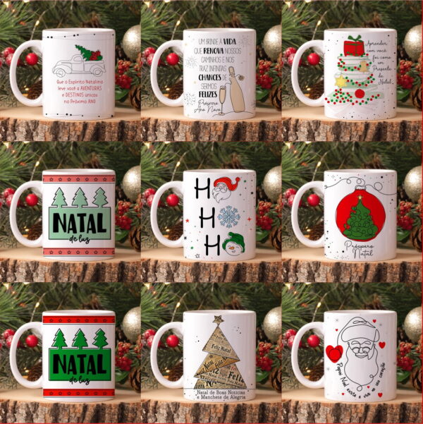 Artes Canecas Natal em Linhas - Png