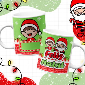 Artes Canecas Natal Infantil - Arquivo Digital