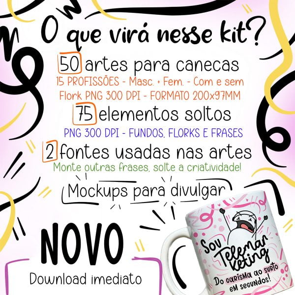 Artes Canecas Profissões Vol. 1 Vendedor Professora Advogada