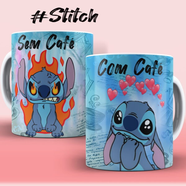 Artes Canecas Stitch com e sem Png e Corel