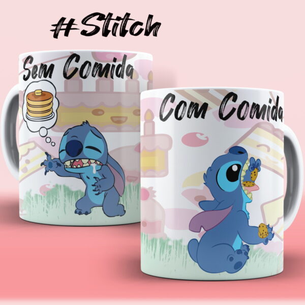 Artes Canecas Stitch com e sem Png e Corel