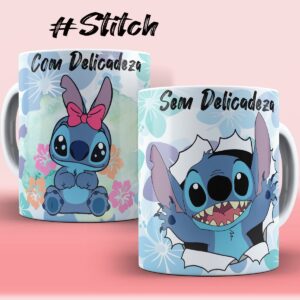 Artes Canecas Stitch com e sem Png e Corel