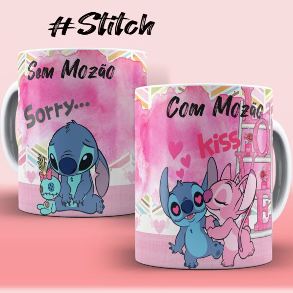 Artes Canecas Stitch com e sem Png e Corel