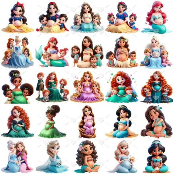 Artes Dia das Mães Princesas Disney Imagens Png