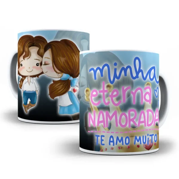 Artes Digitais para Caneca com Tema de Princesas Românticas