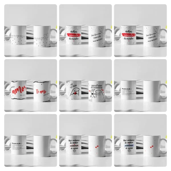 Artes Digitais para Caneca - Especial Dia dos Namorados