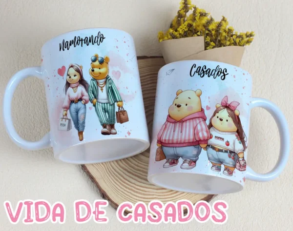 Artes Digitais para Canecas de Recém-Casados